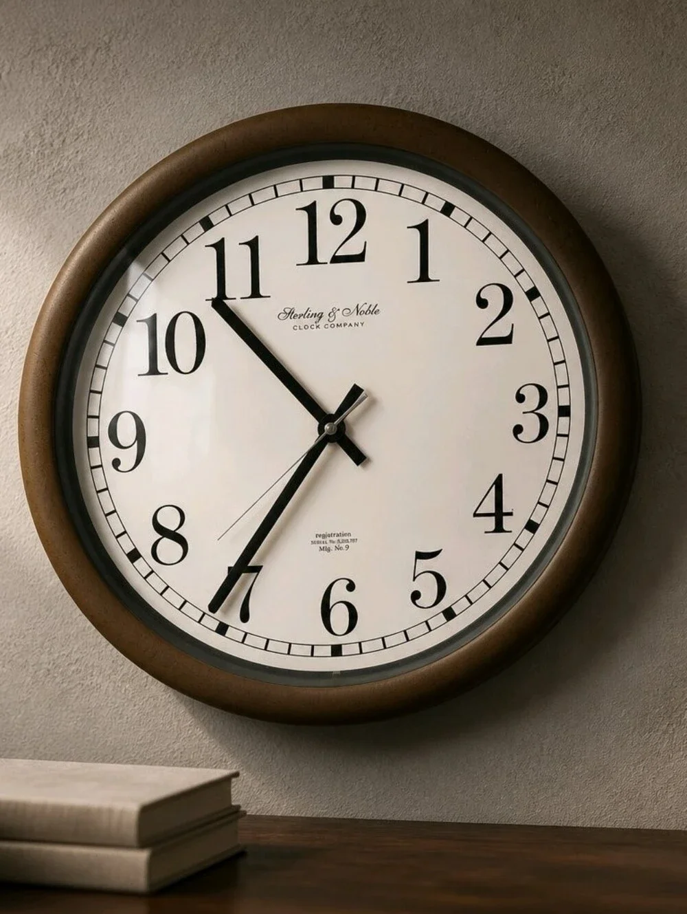Brown Wall Clock with White Dial